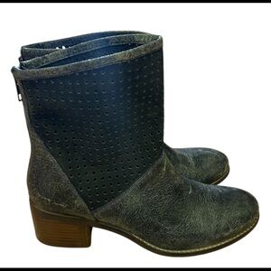 Diba True Was Too Perforated Black Ankle Boots- 9- EUC